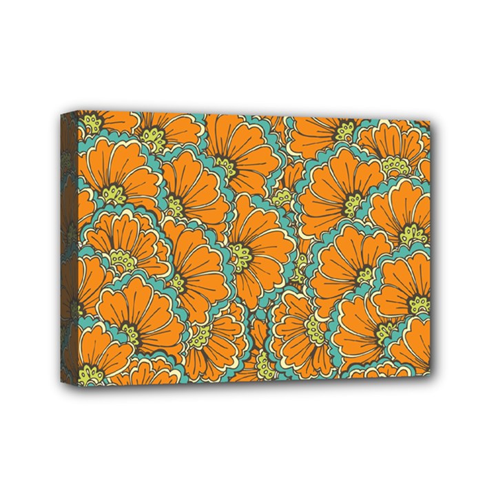 Orange flowers Mini Canvas 7  x 5  (Stretched)