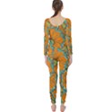 Orange flowers Long Sleeve Catsuit View2