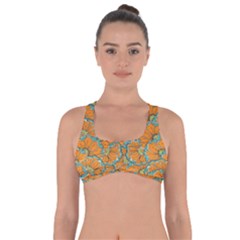 Orange Flowers Got No Strings Sports Bra by goljakoff