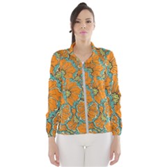 Orange Flowers Women s Windbreaker by goljakoff