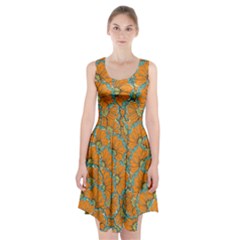 Orange Flowers Racerback Midi Dress by goljakoff