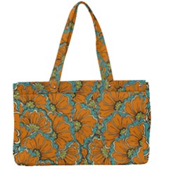 Orange Flowers Canvas Work Bag by goljakoff