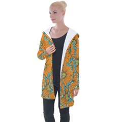 Orange Flowers Longline Hooded Cardigan by goljakoff