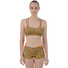 Orange Flowers Perfect Fit Gym Set by goljakoff