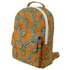 Orange Flowers Flap Pocket Backpack (small) by goljakoff