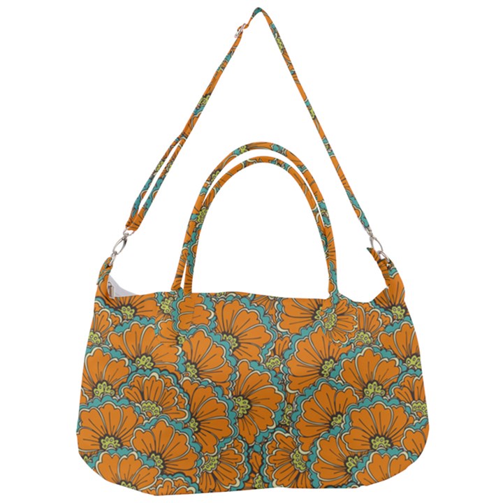 Orange flowers Removal Strap Handbag