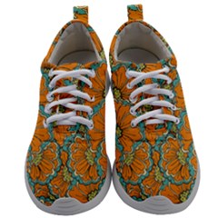 Orange Flowers Mens Athletic Shoes by goljakoff