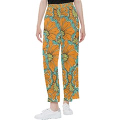 Orange Flowers Women s Pants  by goljakoff