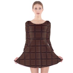 Chocolate Long Sleeve Velvet Skater Dress by goljakoff