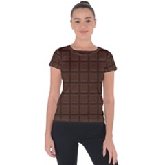 Chocolate Short Sleeve Sports Top  by goljakoff