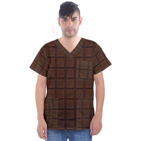 Chocolate Men s V-neck Scrub Top by goljakoff