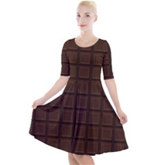 Chocolate Quarter Sleeve A-line Dress by goljakoff