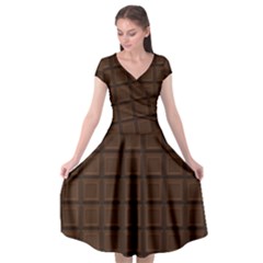 Chocolate Cap Sleeve Wrap Front Dress by goljakoff