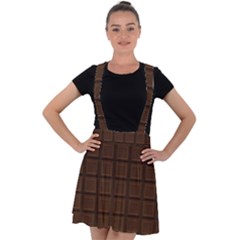 Chocolate Velvet Suspender Skater Skirt by goljakoff