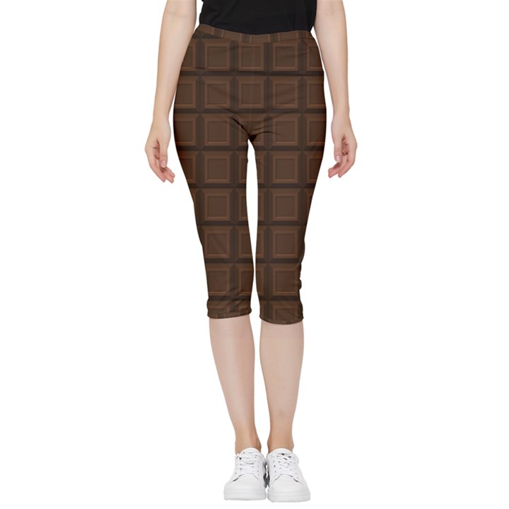 Chocolate Inside Out Lightweight Velour Capri Leggings 