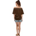 Chocolate Off Shoulder Short Sleeve Top View2