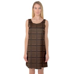 Milk Chocolate Sleeveless Satin Nightdress by goljakoff