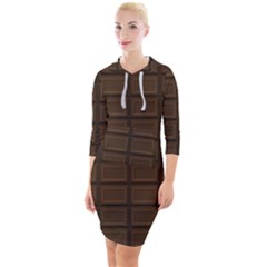 Milk Chocolate Quarter Sleeve Hood Bodycon Dress by goljakoff