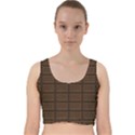 Milk chocolate Velvet Racer Back Crop Top View1