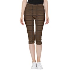 Milk Chocolate Inside Out Lightweight Velour Capri Leggings  by goljakoff