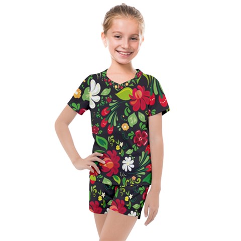 Hohloma Kids  Mesh Tee And Shorts Set by goljakoff