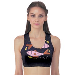 Fish Pisces Astrology Star Zodiac Sports Bra by HermanTelo