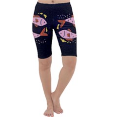 Fish Pisces Astrology Star Zodiac Cropped Leggings  by HermanTelo