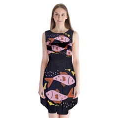 Fish Pisces Astrology Star Zodiac Sleeveless Chiffon Dress   by HermanTelo