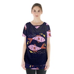 Fish Pisces Astrology Star Zodiac Skirt Hem Sports Top