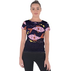 Fish Pisces Astrology Star Zodiac Short Sleeve Sports Top  by HermanTelo