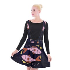 Fish Pisces Astrology Star Zodiac Suspender Skater Skirt