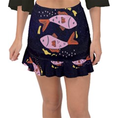 Fish Pisces Astrology Star Zodiac Fishtail Mini Chiffon Skirt