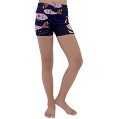 Fish Pisces Astrology Star Zodiac Kids  Lightweight Velour Yoga Shorts