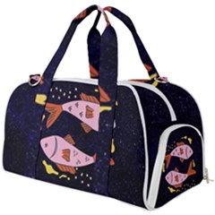 Fish Pisces Astrology Star Zodiac Burner Gym Duffel Bag by HermanTelo