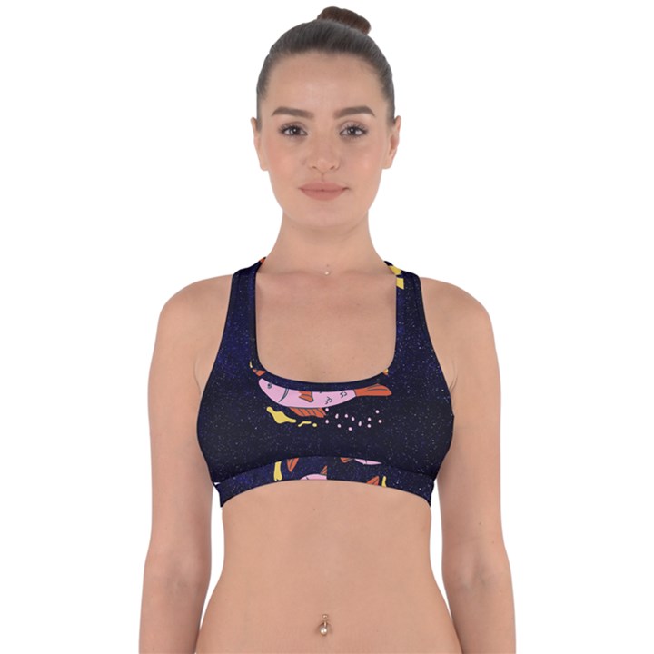 Fish Pisces Astrology Star Zodiac Cross Back Hipster Bikini Top 