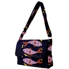 Fish Pisces Astrology Star Zodiac Full Print Messenger Bag (l)