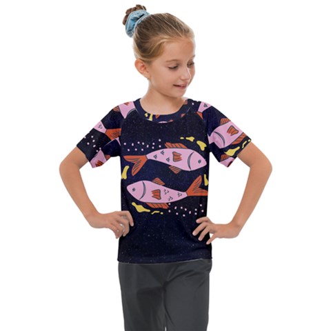 Fish Pisces Astrology Star Zodiac Kids  Mesh Piece Tee by HermanTelo