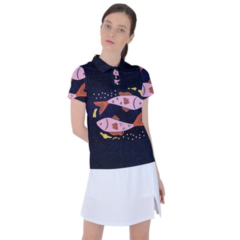 Fish Pisces Astrology Star Zodiac Women s Polo Tee by HermanTelo