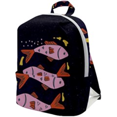 Fish Pisces Astrology Star Zodiac Zip Up Backpack by HermanTelo