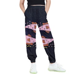 Fish Pisces Astrology Star Zodiac Kids  Elastic Waist Pants by HermanTelo