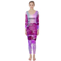 Background Crack Art Abstract Long Sleeve Catsuit by Mariart