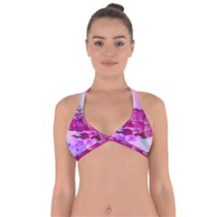 Background Crack Art Abstract Halter Neck Bikini Top by Mariart