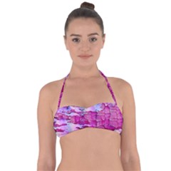 Background Crack Art Abstract Halter Bandeau Bikini Top by Mariart