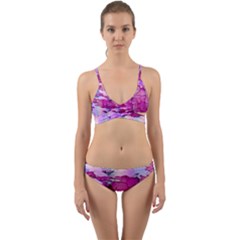 Background Crack Art Abstract Wrap Around Bikini Set by Mariart