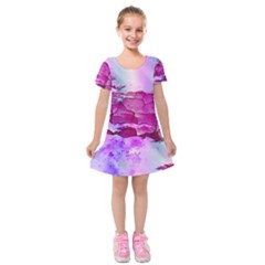 Background Crack Art Abstract Kids  Short Sleeve Velvet Dress by Mariart