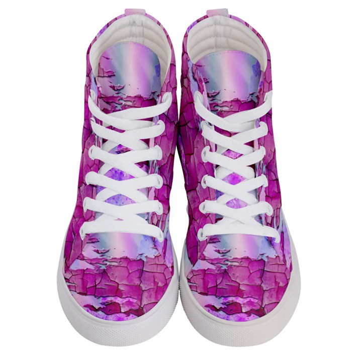 Background Crack Art Abstract Women s Hi-Top Skate Sneakers