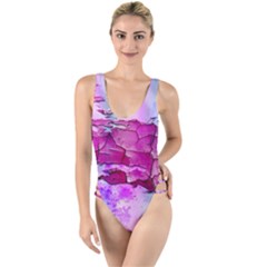 Background Crack Art Abstract High Leg Strappy Swimsuit