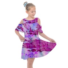 Background Crack Art Abstract Kids  Shoulder Cutout Chiffon Dress by Mariart