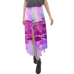 Background Crack Art Abstract Velour Split Maxi Skirt by Mariart