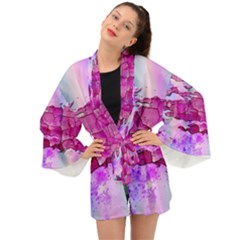 Background Crack Art Abstract Long Sleeve Kimono